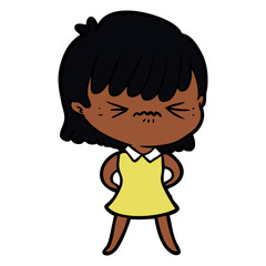 annoyed cartoon girl