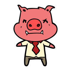 angry cartoon pig boss