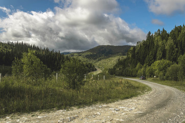 Gloomy autumn mountain landscape.