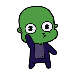 waving weird bald spaceman