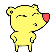 cartoon whistling bear