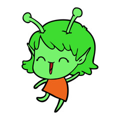 cartoon alien girl laughing