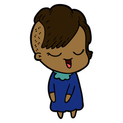 happy cartoon girl