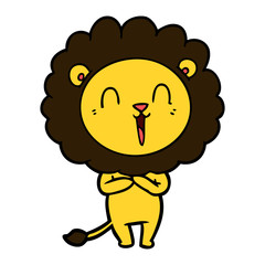 laughing lion cartoon
