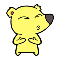 cartoon whistling bear