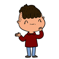 cartoon friendly boy