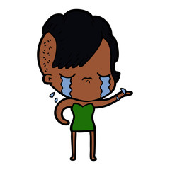 cartoon crying girl