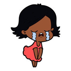 cartoon girl crying