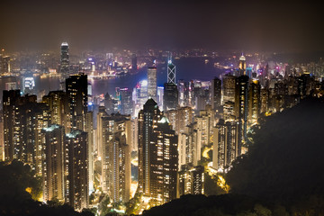 Hong Kong skyline, View from Victoria Peak.