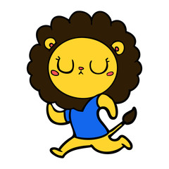 cartoon running lion