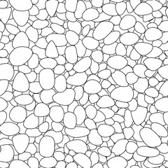 Seamless small white stone pattern in linear style
