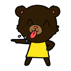 rude cartoon bear pointing