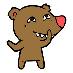 cartoon bear showing teeth
