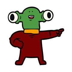friendly cartoon alien pointing