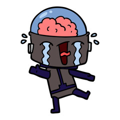 cartoon crying robot