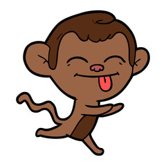 Fototapeta premium funny cartoon monkey running