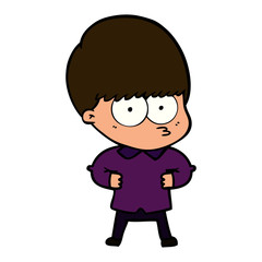 curious cartoon boy