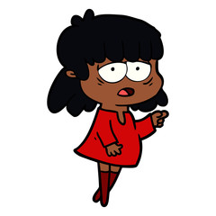 cartoon tired woman