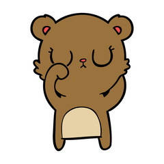 peaceful cartoon bear