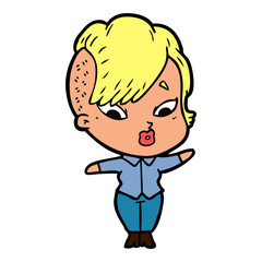 cartoon surprised girl