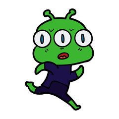 cartoon three eyed alien