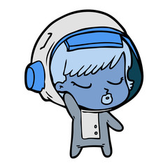 cartoon pretty astronaut girl