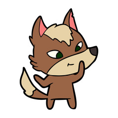 friendly cartoon wolf