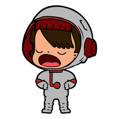 cartoon talking astronaut