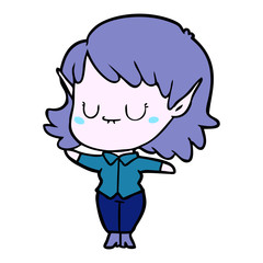 happy cartoon elf girl