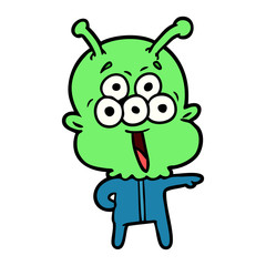 happy cartoon alien