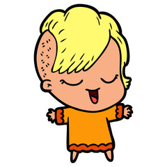 happy cartoon girl