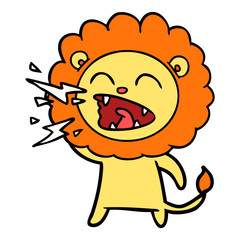 cartoon roaring lion