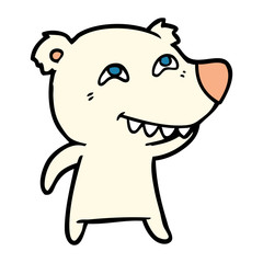 cartoon polar bear showing teeth