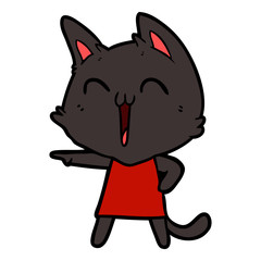 happy cartoon cat