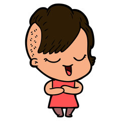happy cartoon girl