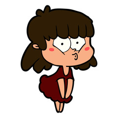 cartoon whistling girl