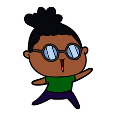 cartoon woman wearing spectacles
