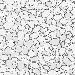 Seamless small white stone pattern in flat style