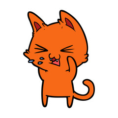 cartoon cat hissing
