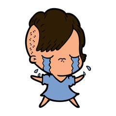 cartoon crying girl