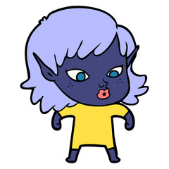 pretty cartoon elf girl