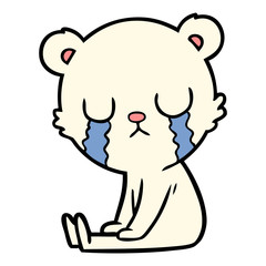 Fototapeta premium crying polar bear cartoon