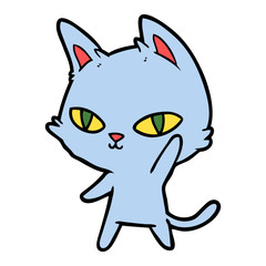 cartoon cat waving