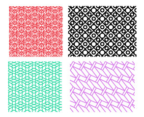 Set of geometric pattern in linear style