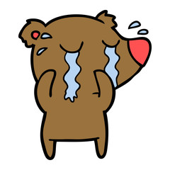 cartoon crying bear