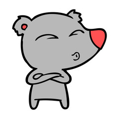 cartoon whistling bear