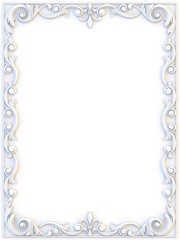 Ornamental vintage frames. Floral design template. Page decoration. Birthday card, wedding invitations. 3d rendering