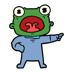 cartoon weird alien shouting