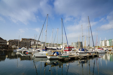 Fototapeta na wymiar Sutton Harbour Plymouth, England