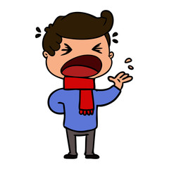 cartoon shouting man